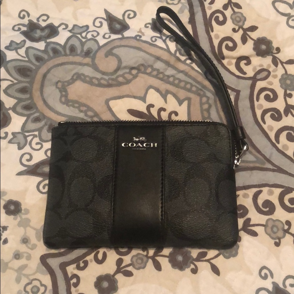 Authentic Coach Black Wristlet.
